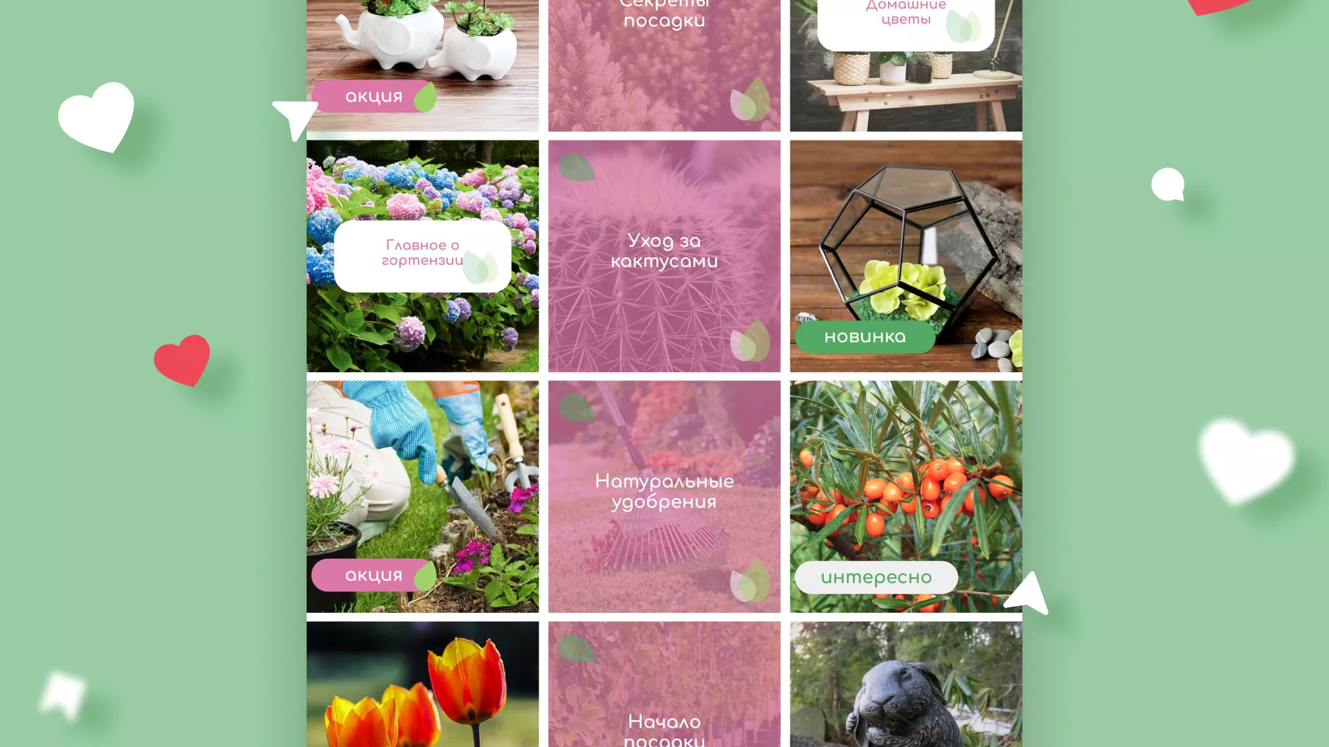 Разработка оформления профиля Instagram для магазина «Floraint» в Липках